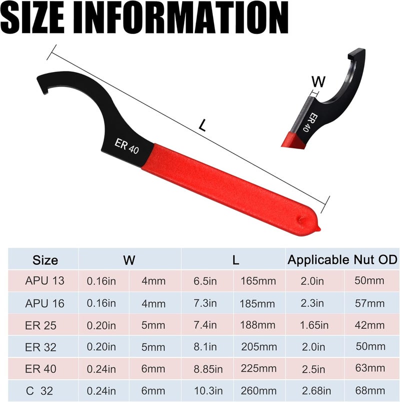 AutoWanderer Tool Universal Spanner Wrench Set 6Pcs Steel Adjustable Shock Wrench Coilover Spanner Motorcycle Coil Over Shock Adjustment Tool - Image 4